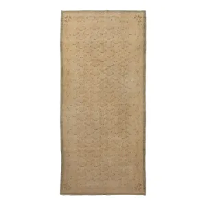 Beige Vintage Traditional Wool Rug - 4'1" x 10'5"