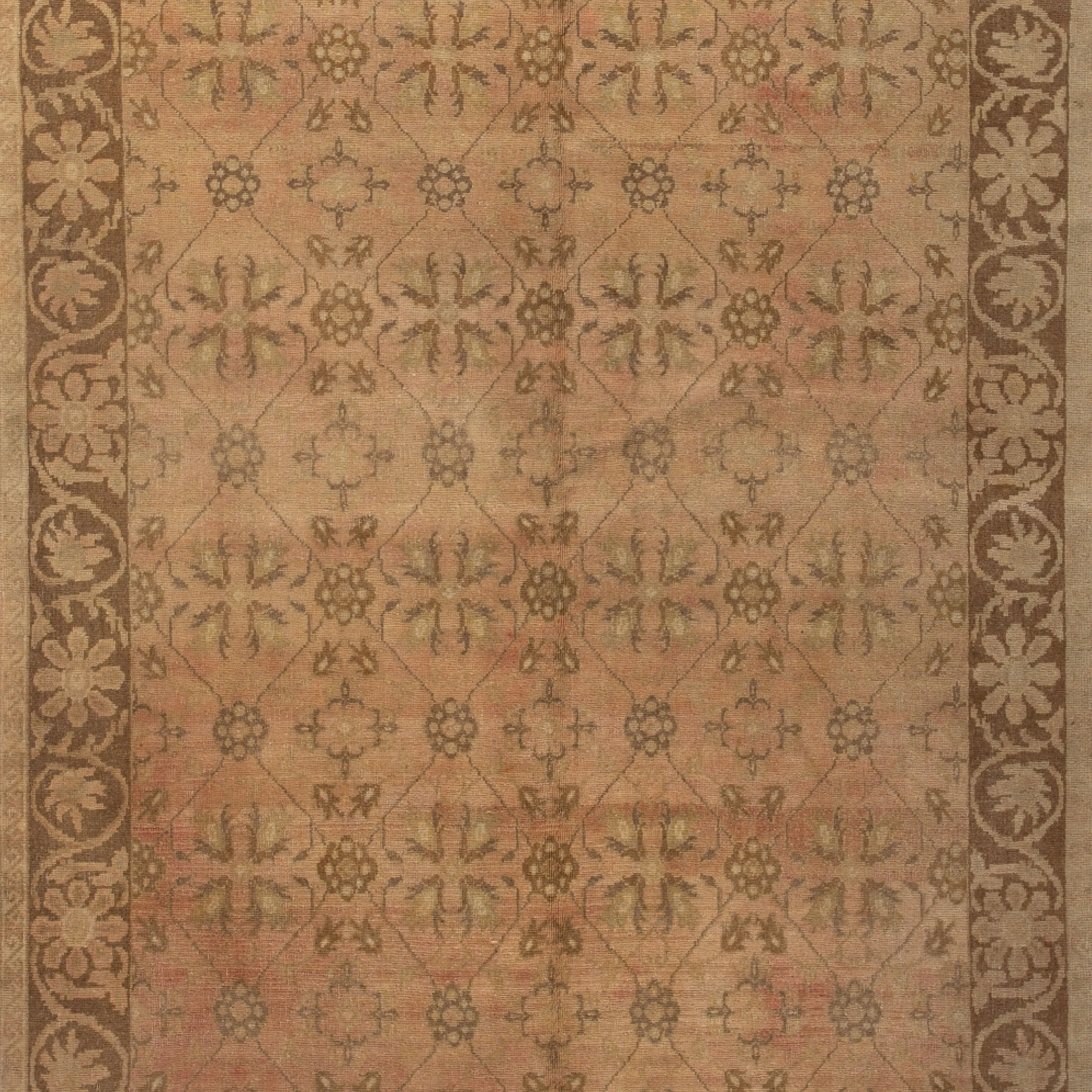 Beige Vintage Traditional Wool Runner - 4'1" x 12'11"