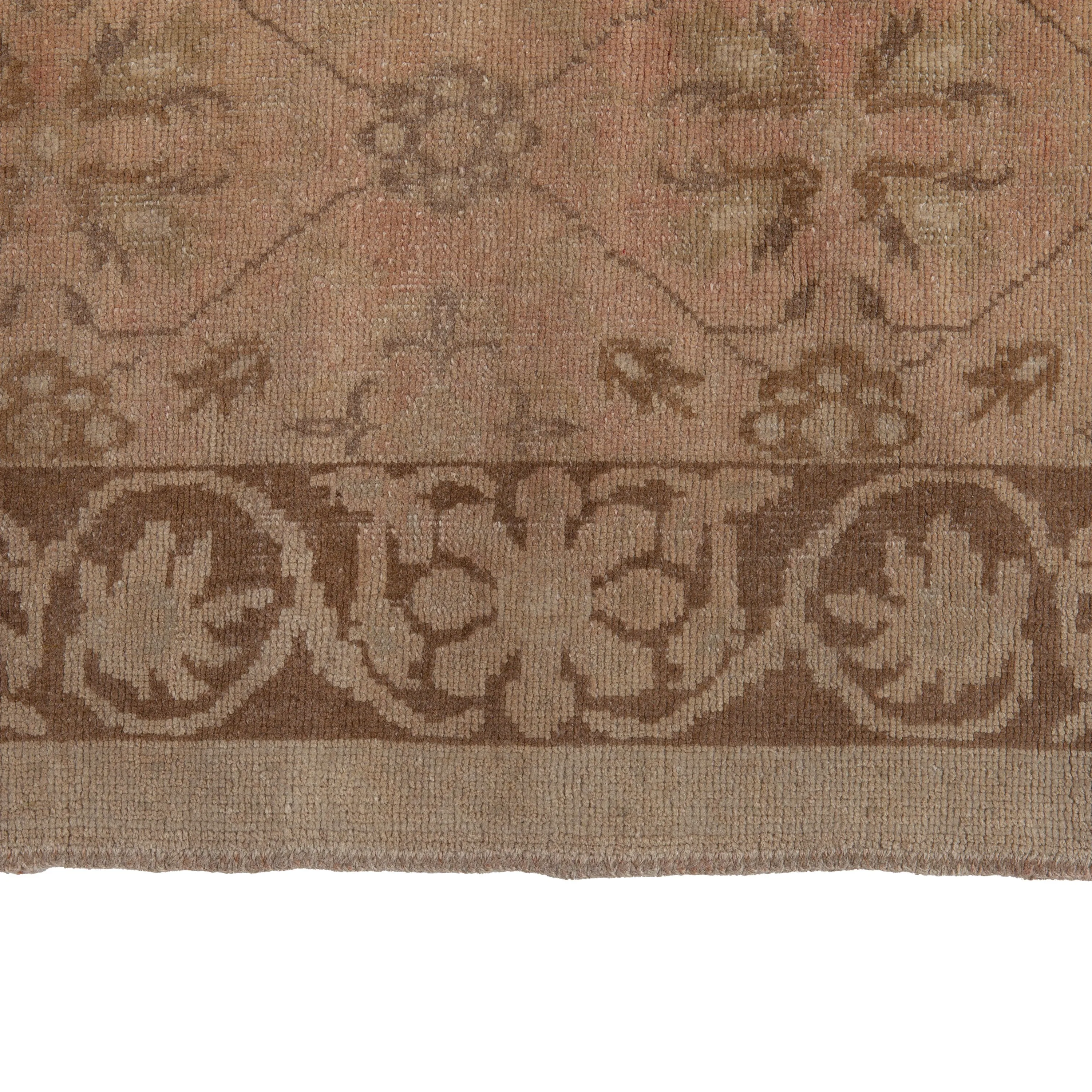 Beige Vintage Traditional Wool Runner - 4'1" x 12'11"