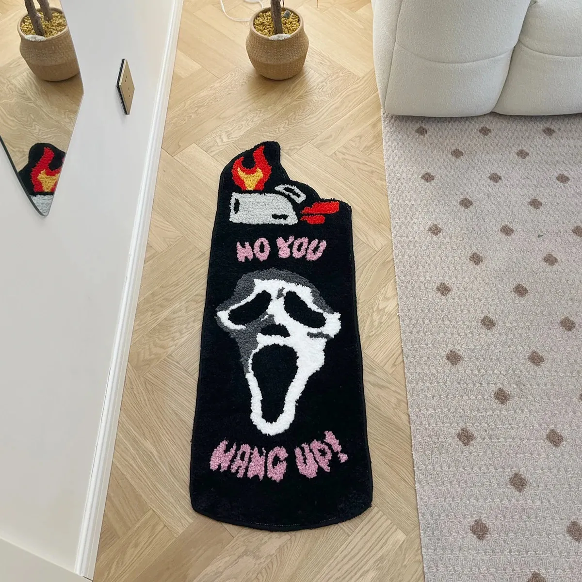 Black Ghost Face Themed Rug