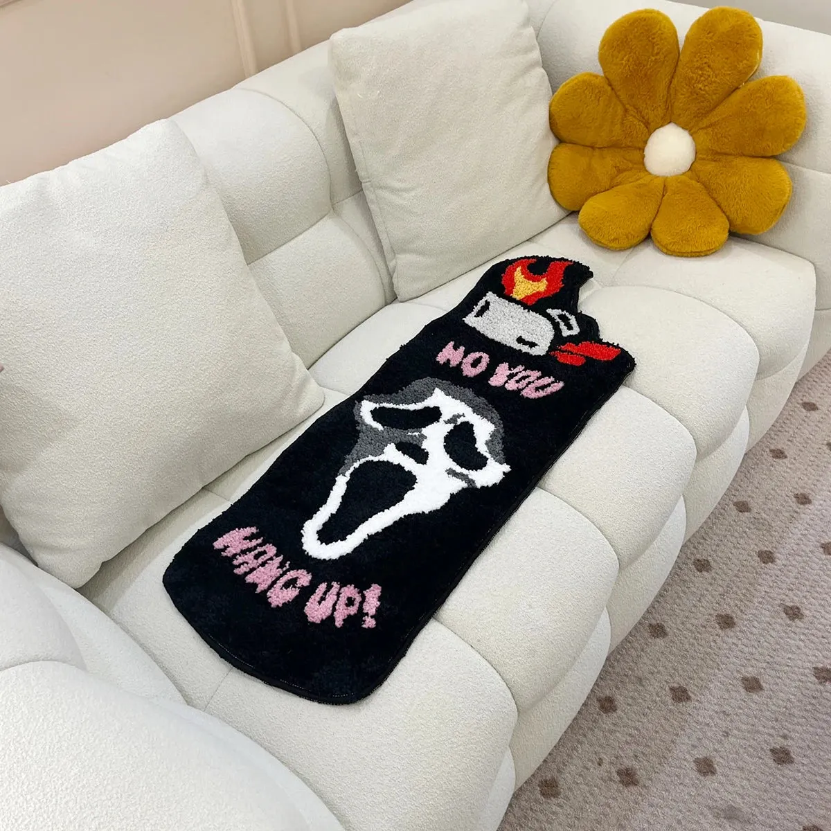 Black Ghost Face Themed Rug