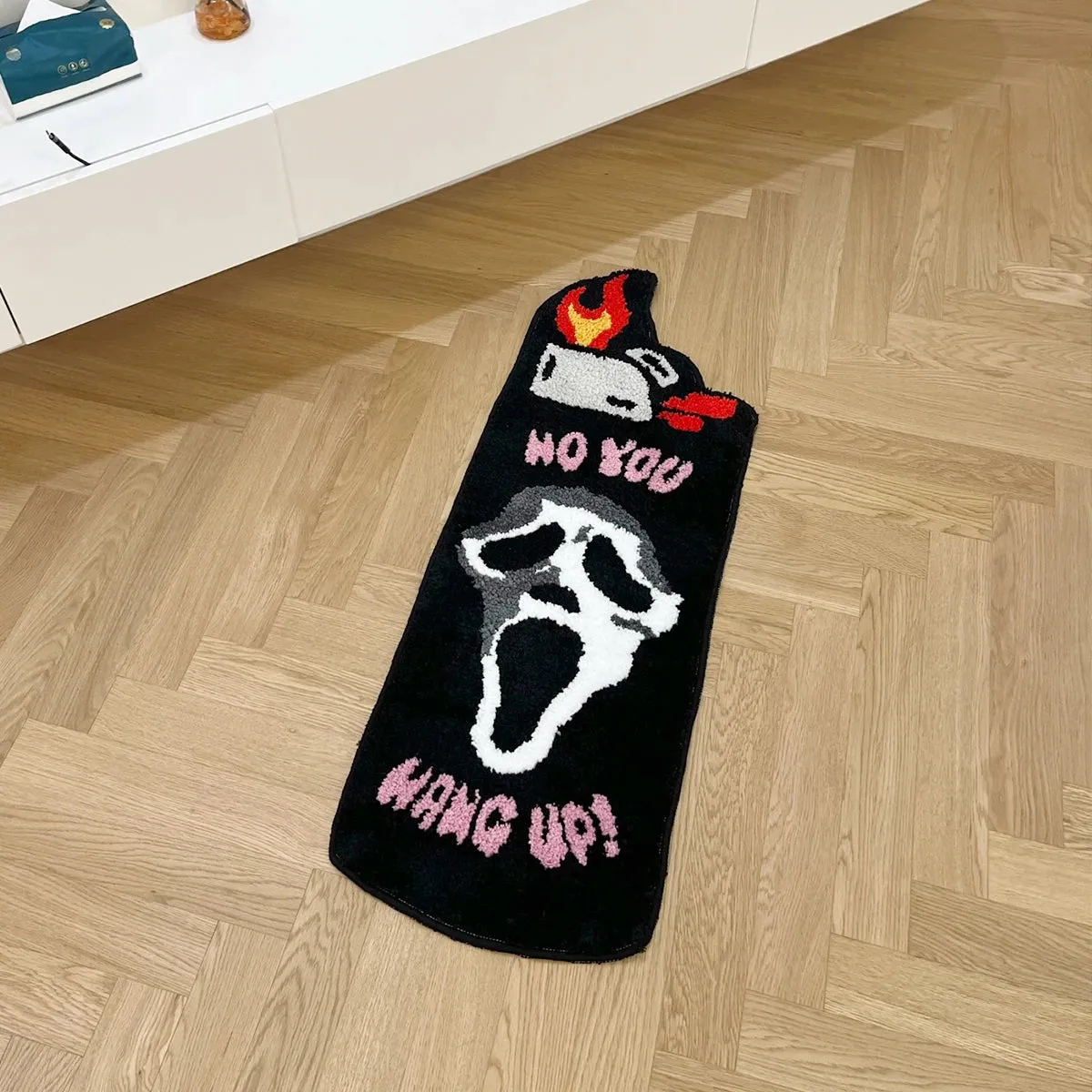 Black Ghost Face Themed Rug
