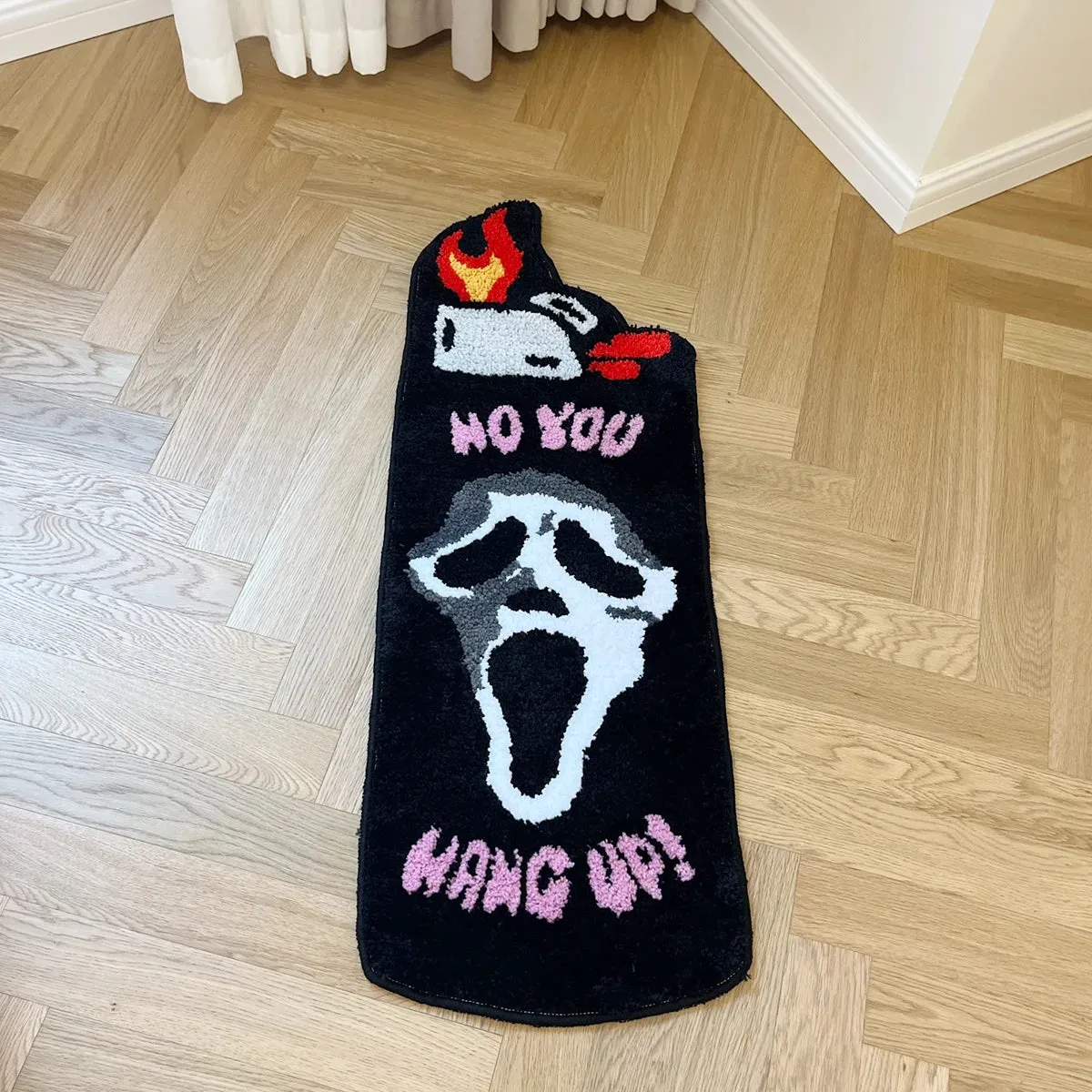 Black Ghost Face Themed Rug