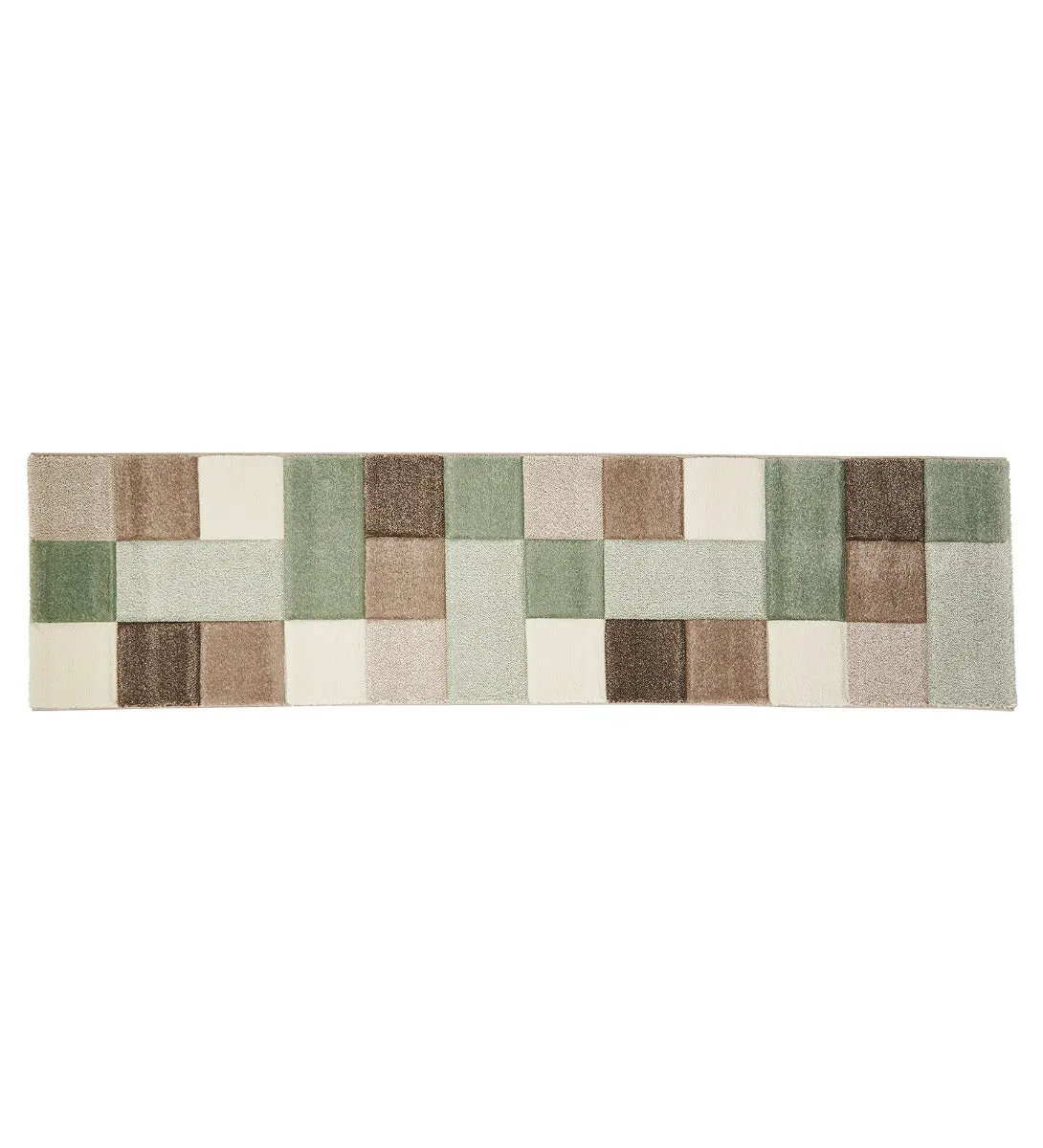 Brooklyn Beige and Green Runner (60cm x 230cm)
