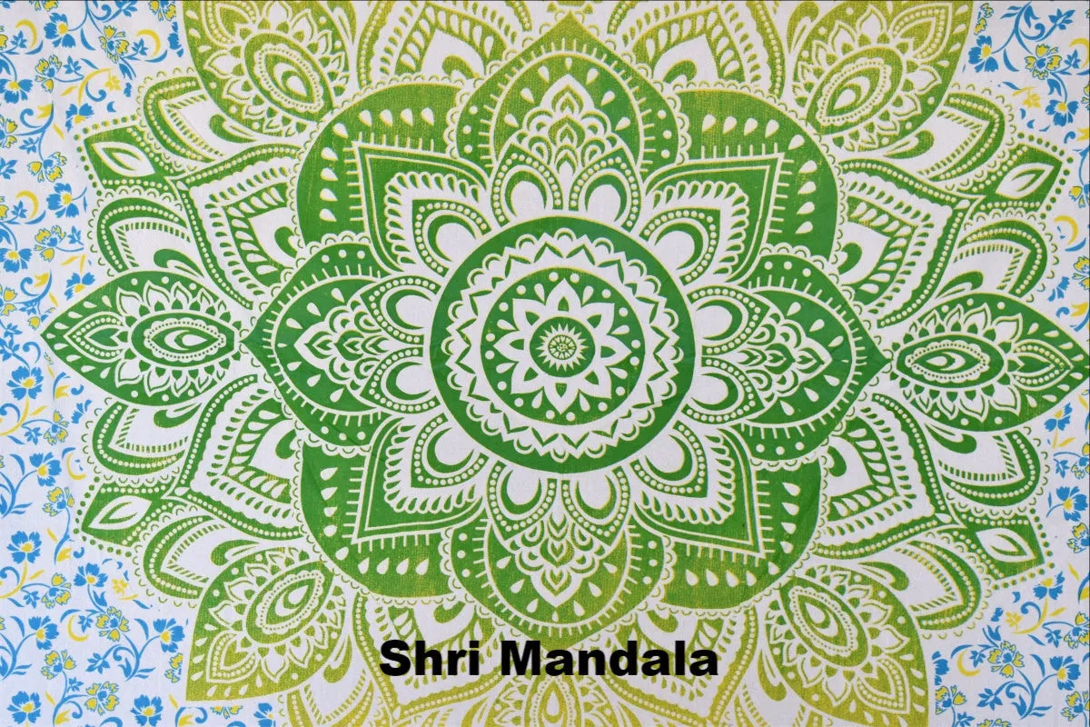 Bulk Lot Passion Lime Blue Ombre  Mandala Large Throw- 3 Pcs