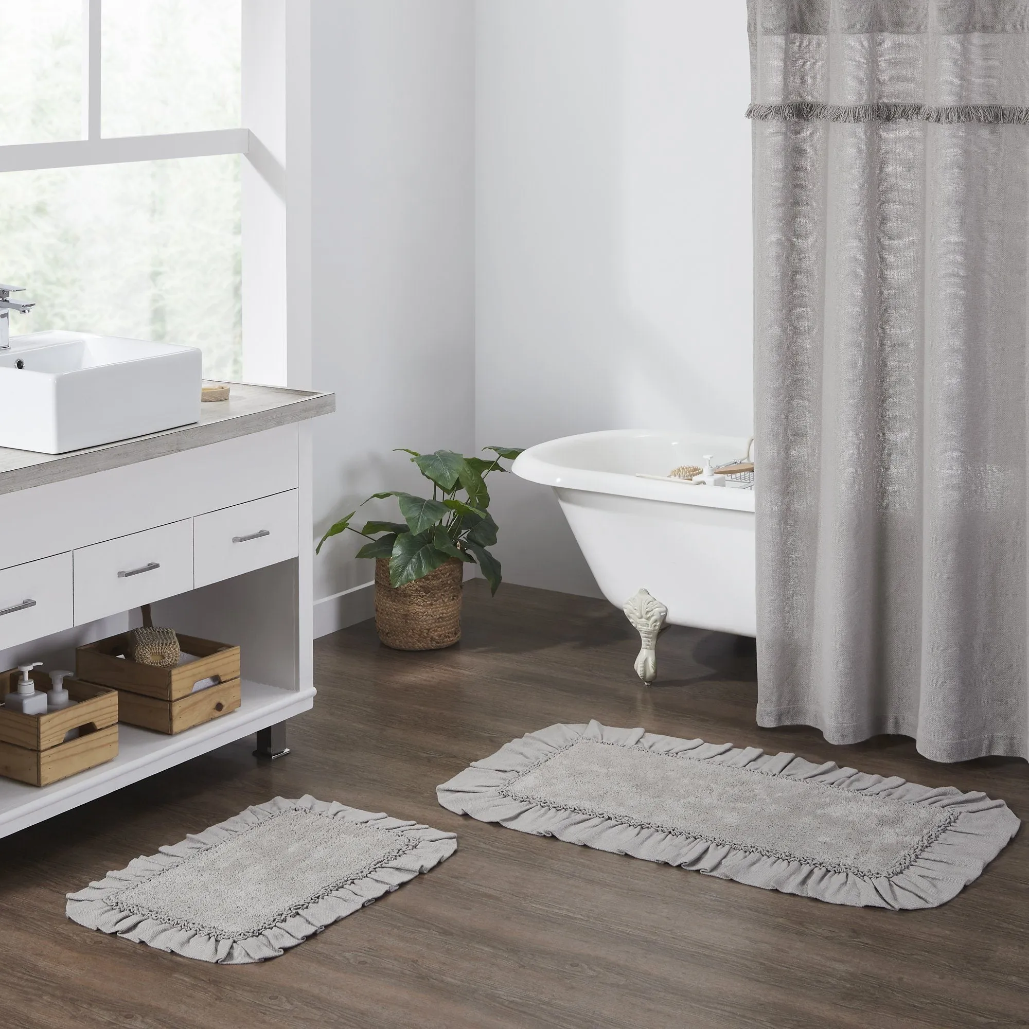 Burlap Dove Grey Bathmat 20x30"