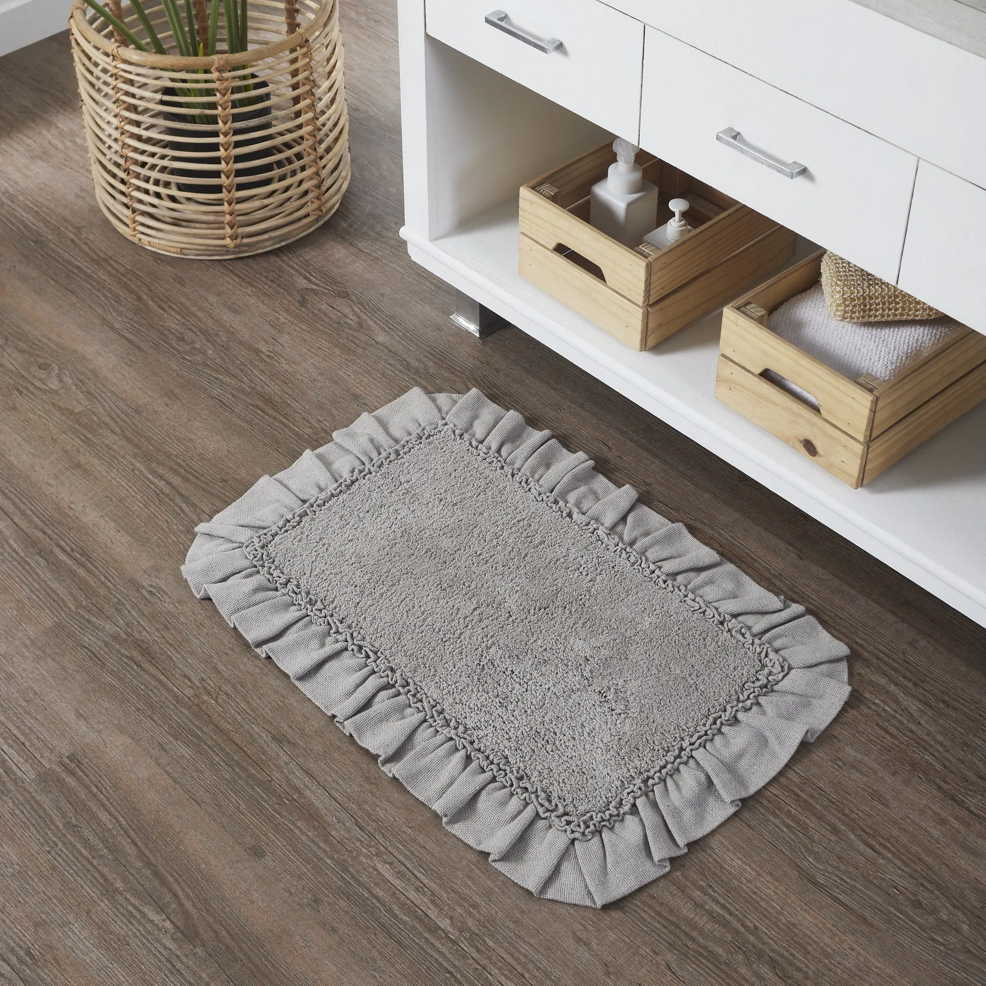 Burlap Dove Grey Bathmat 20x30"