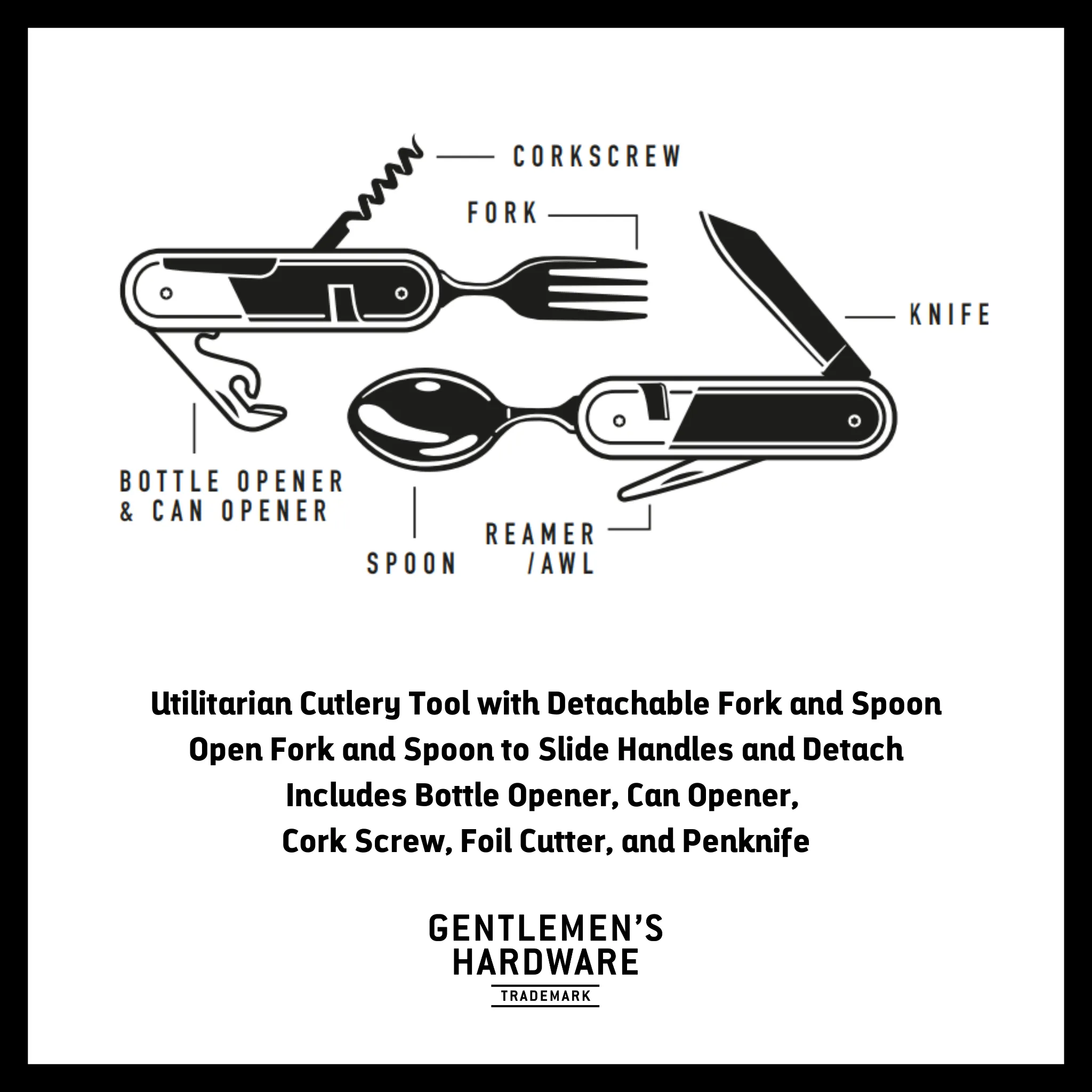 Camping Cutlery Utensil Multi Tool