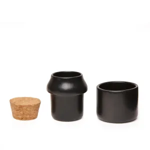 Ceramic Grinder   Jar Small Black