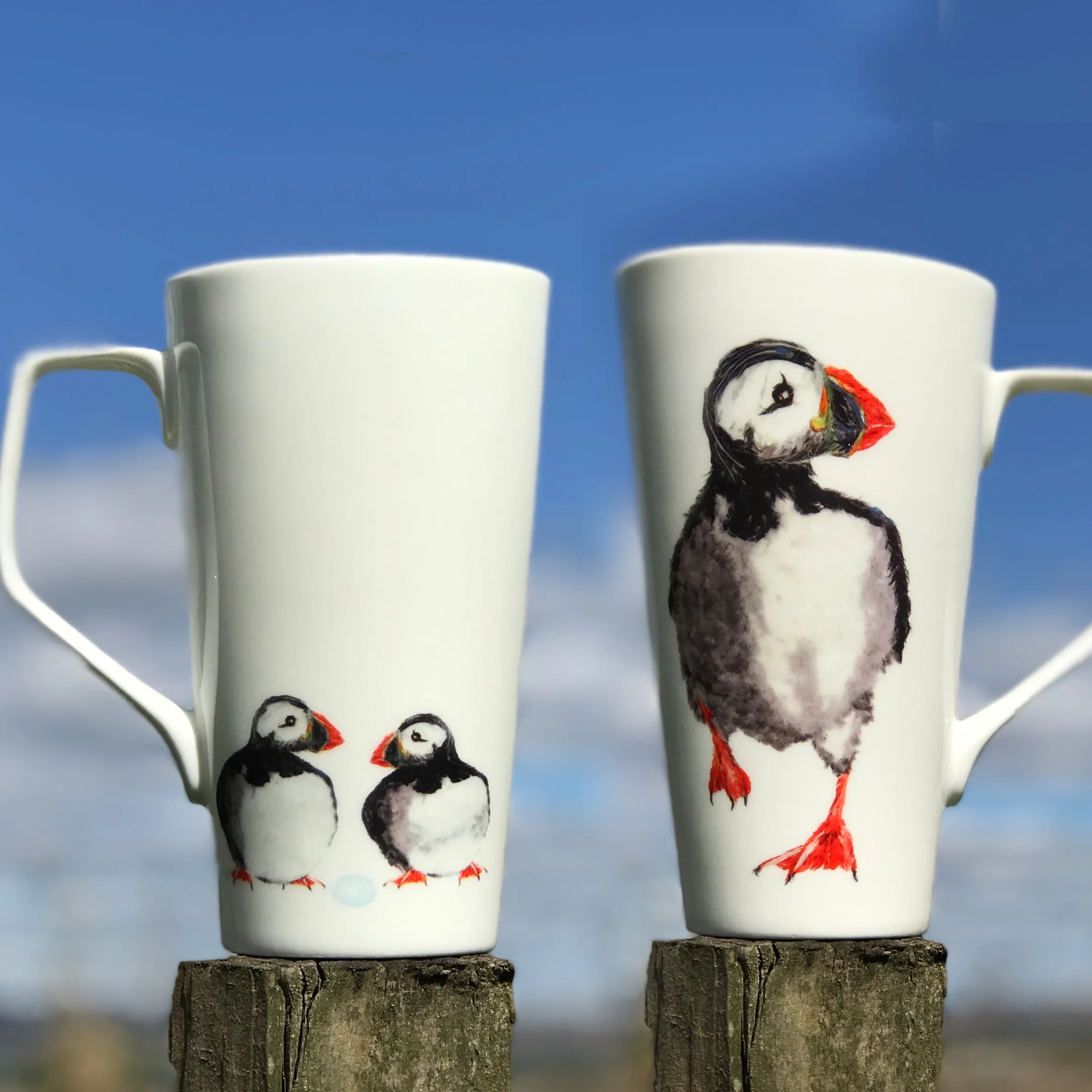Chloe Gardner Tall Latte Puffin Mug