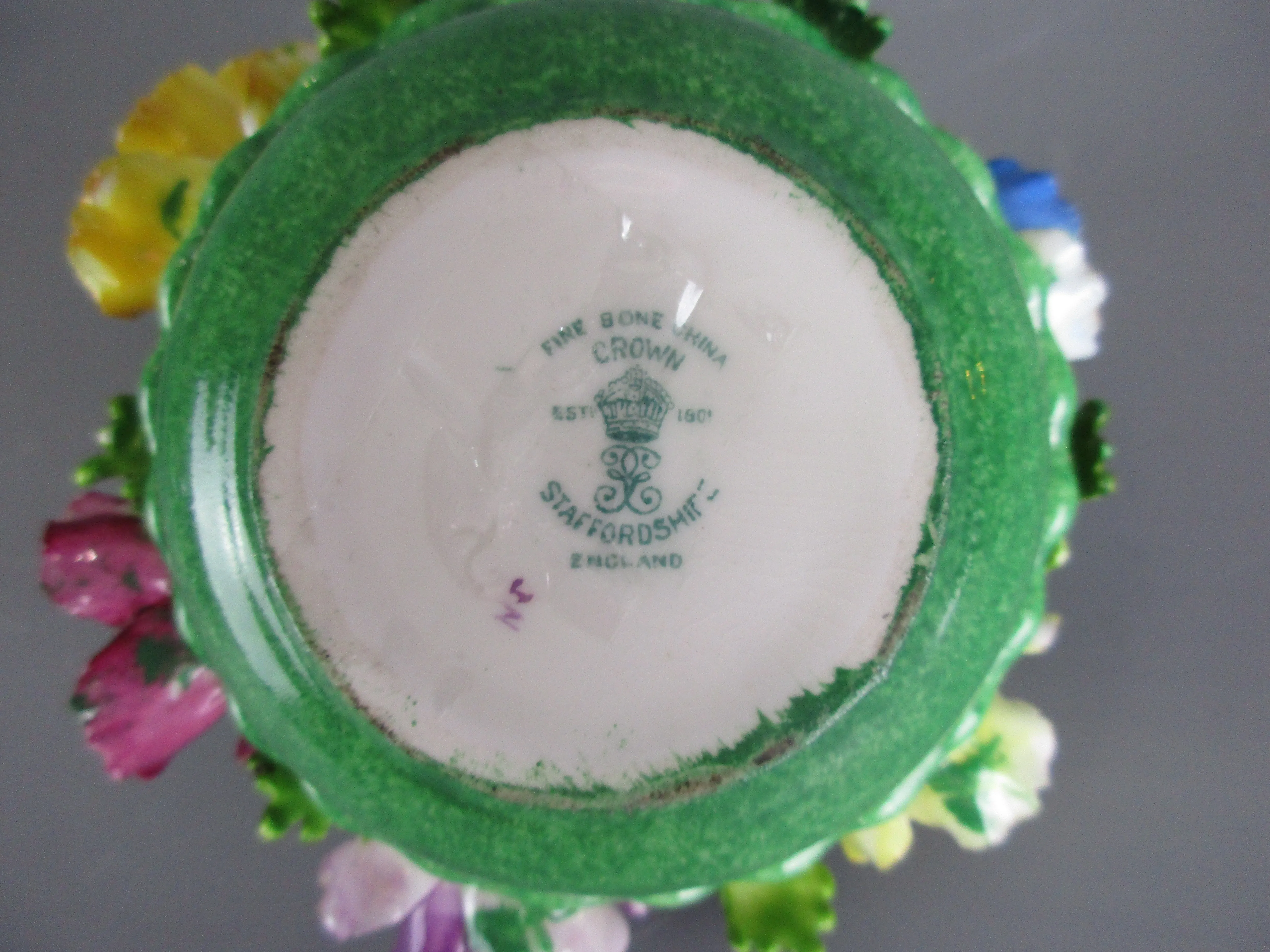 Crown Staffordshire China Anemones Bouquet Posy Ornament Vintage