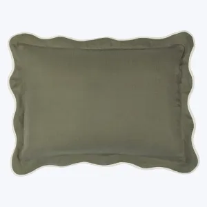 Cupro Linen Scallop Sham