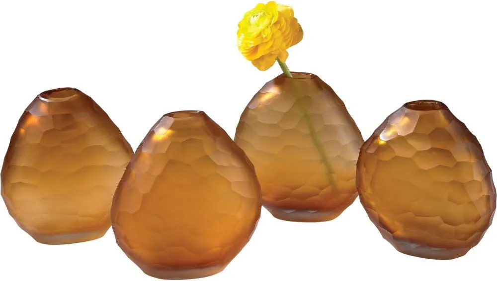 Cut Pebble Vases - Amber