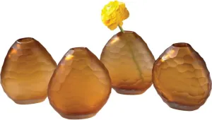 Cut Pebble Vases - Amber