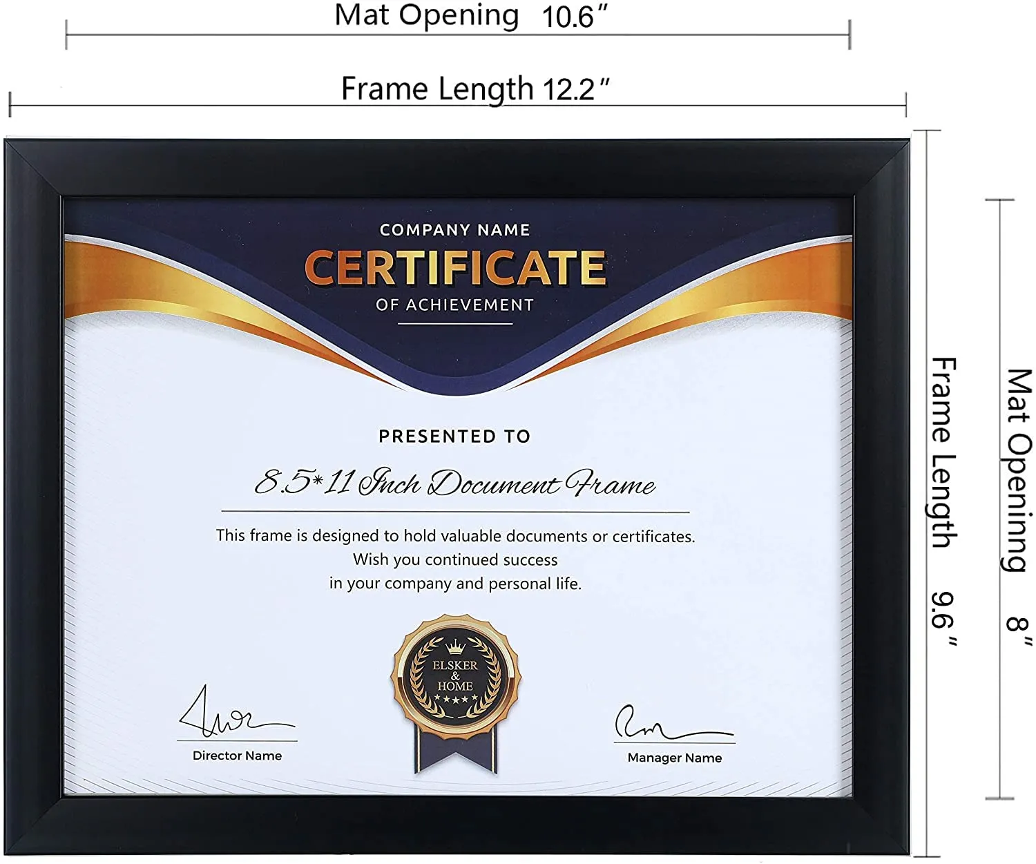 Decor Production Fiber Wood Certificate Frame For Wall And Table (White, 12.2X9.6 Inches, Pack Of 1).
