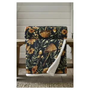 Deyongs 180cm Mushrooms Cuddly Sherpa Fleece Reversible Throw