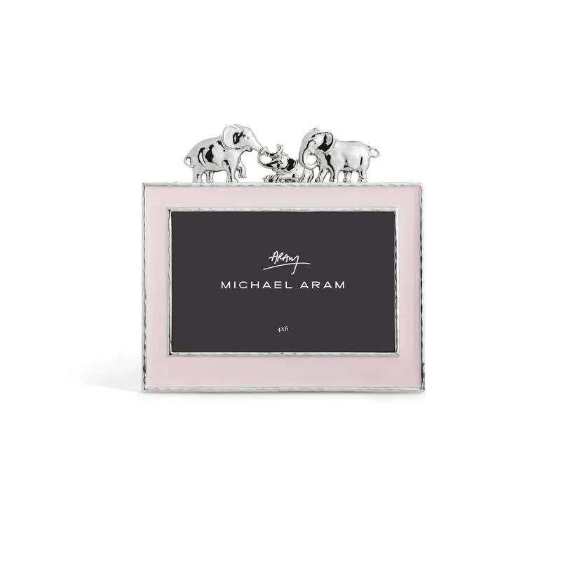Elephant Frame Pink Enamel 4x6