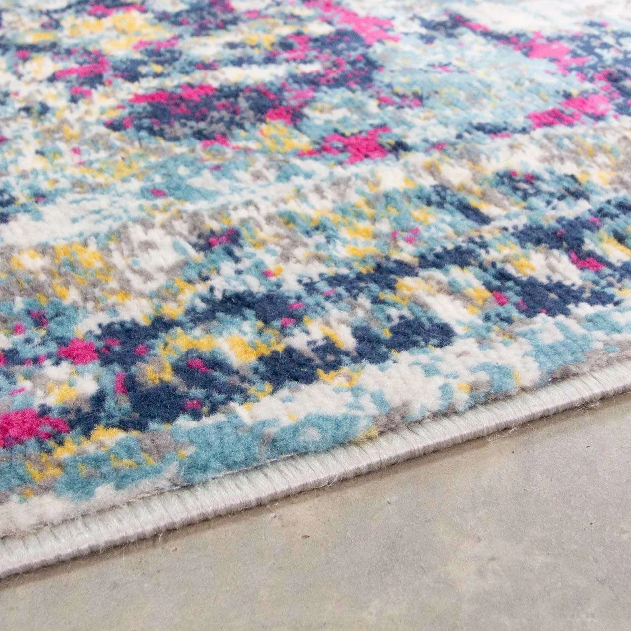 Faded Distressed Colourful Oriental Pattern Rug - Demelza