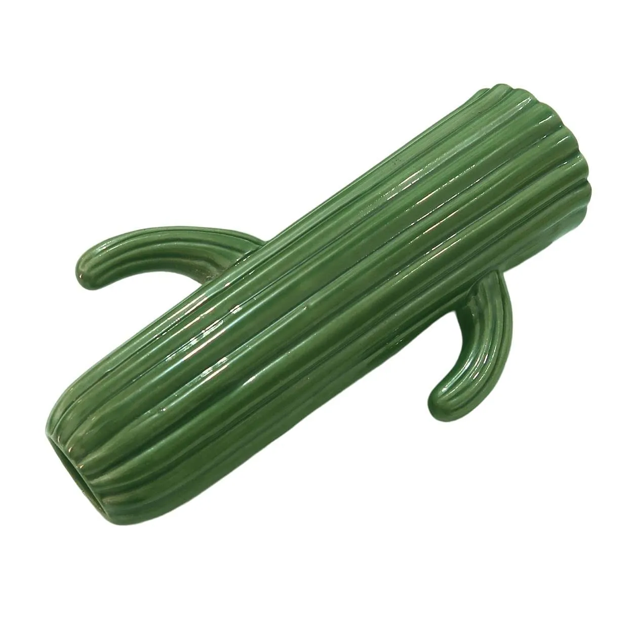 FARKRAFT Flower Vase | Cactus Shape Ceramic Vases Use with Flower and Pampas Grass | Best for Gifts and Home Decor Items | Size : 8 Inch, Green