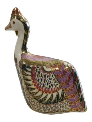 Fine Bone China Bird Paperweight w/Gold