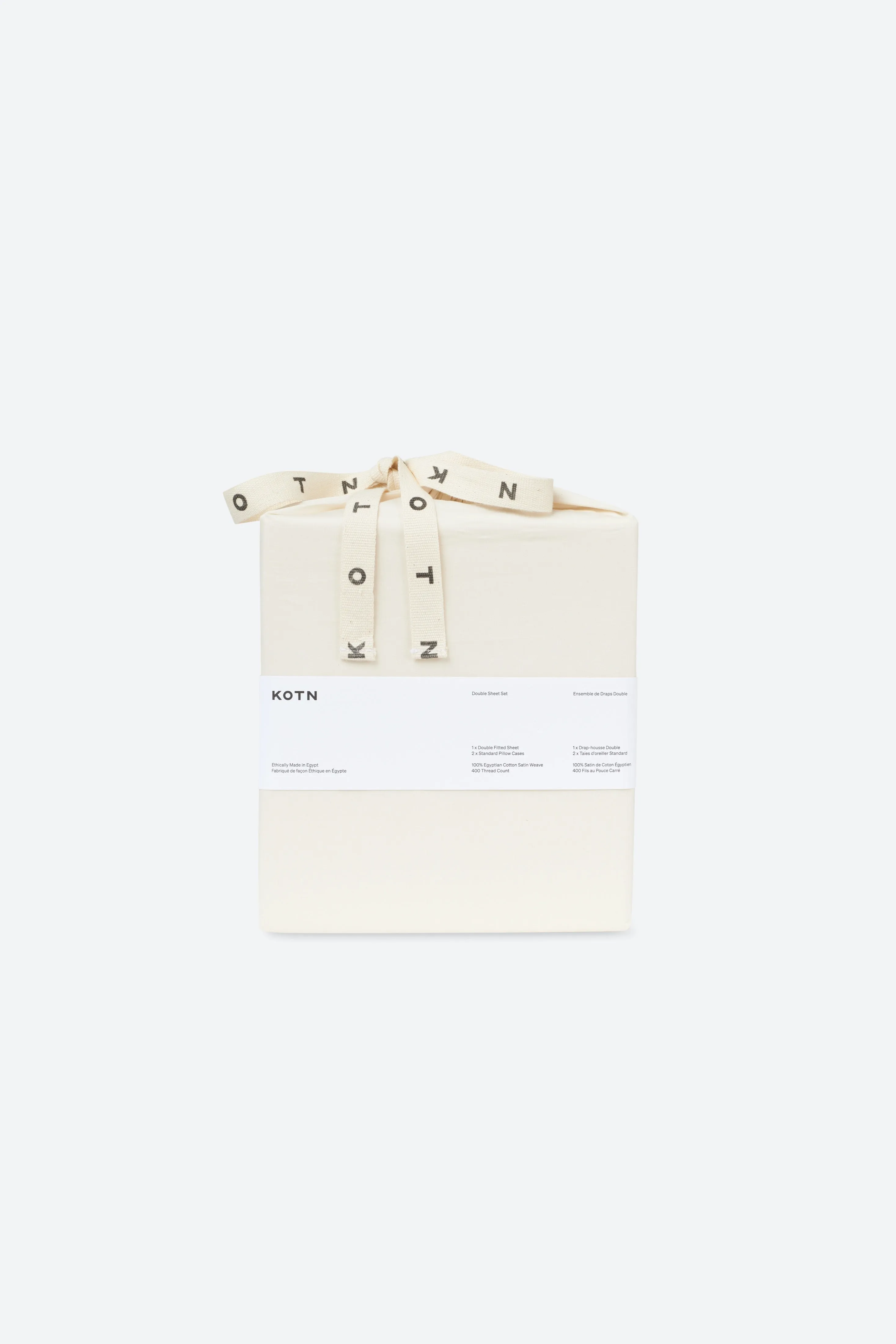 Fitted Sheet and Pillowcase Set in Natural