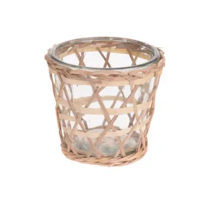 Flower Pot Glass With Wood