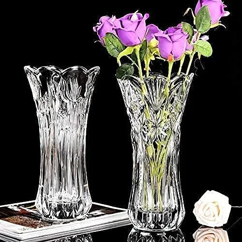 FOMQUAZLI Glass Vase for Flowers and Plants Flared Decorative Vase Wedding Vase for Home, Wedding, Living Room, Office Long Flower Vases for Home Decor