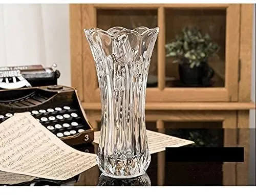 FOMQUAZLI Glass Vase for Flowers and Plants Flared Decorative Vase Wedding Vase for Home, Wedding, Living Room, Office Long Flower Vases for Home Decor