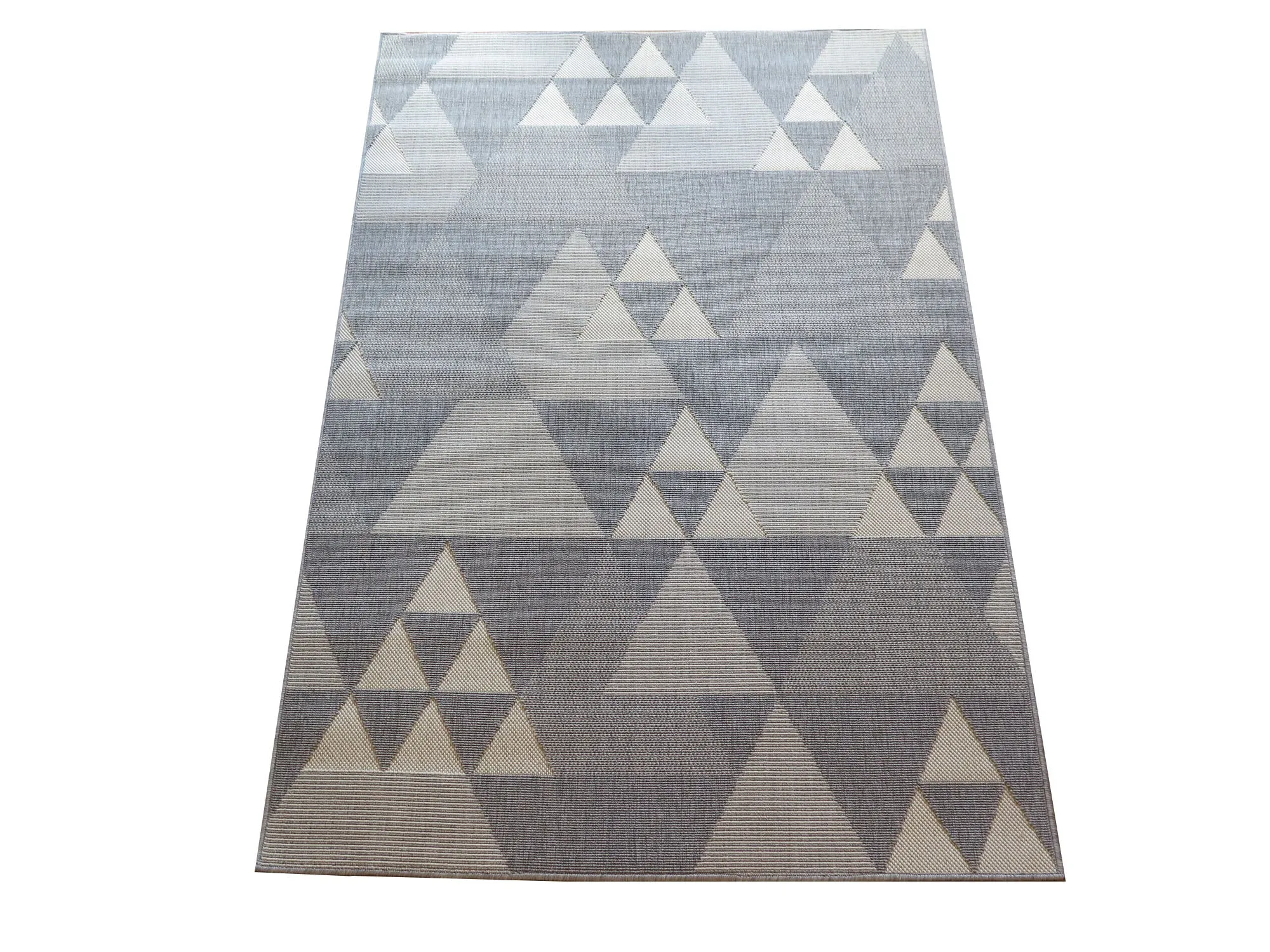 Geometric Triangle Pattern Area Rug (Grey/Cream, 120x170cm)