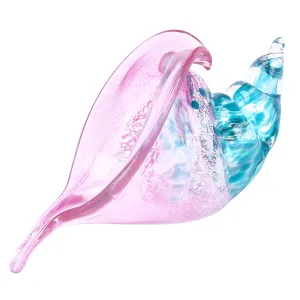 Glass Conch Shell - Potpourri Bowl - Hand Blown Glass Seashell Decor - Blown