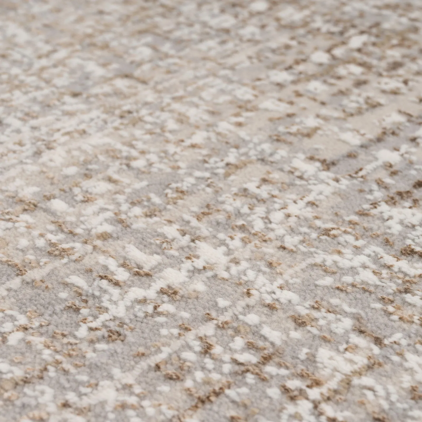 Golden Abstract Living Room Rug - Esme