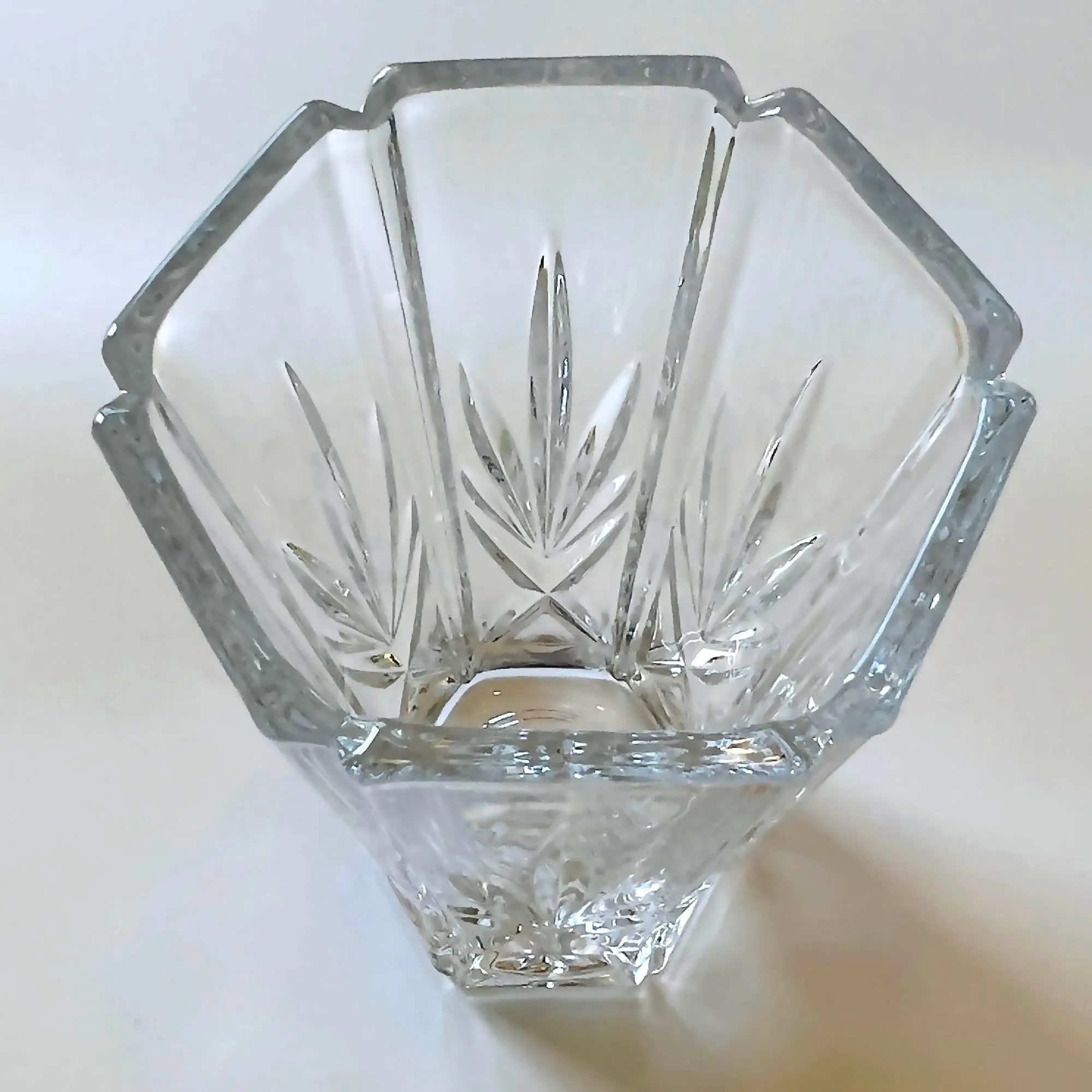 Gorham Crystal Vase 6-sided - 6.25" x 4.0" Vintage