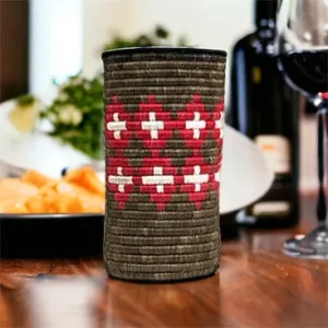 Gray & Red Vase / Planter