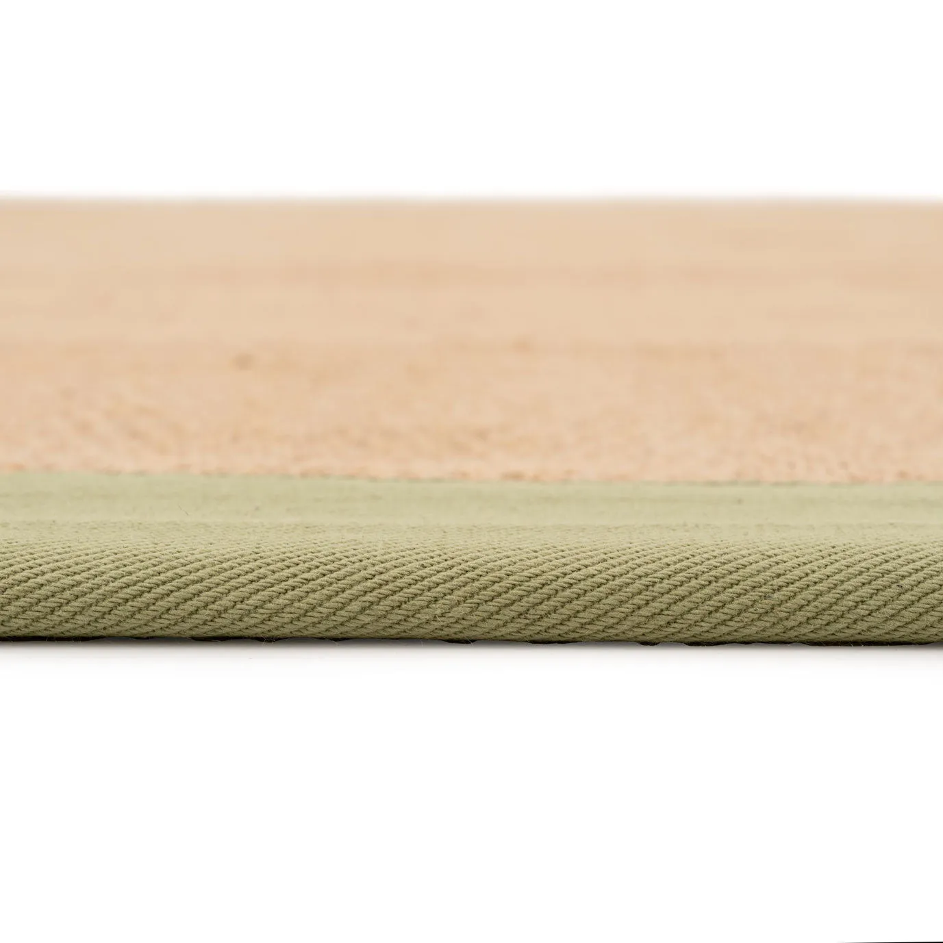 Green Cotton Border Natural Jute Hallway Runner Rug