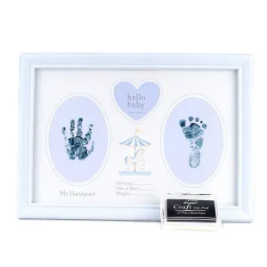Hello Baby Hand and Foot Print Frame - Baby Boy