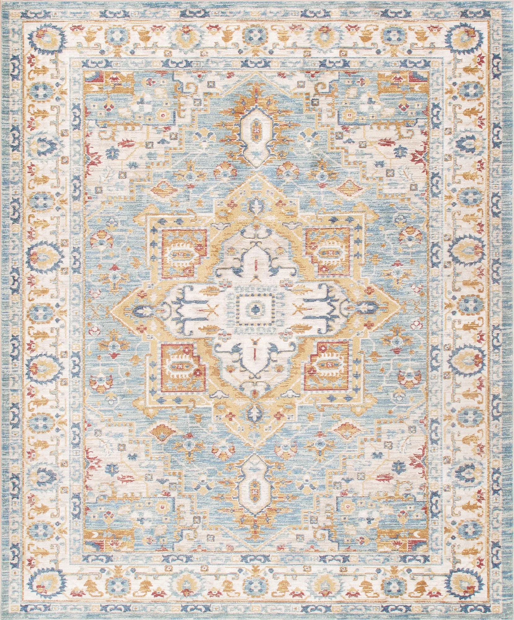 Heritage Design Power Loom L. Blue Area Rug- 3' 0" X  5' 0"