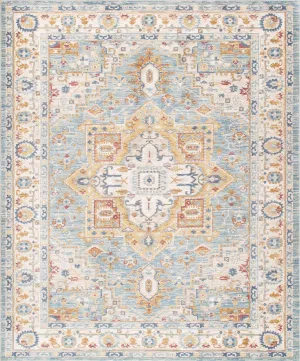 Heritage Design Power Loom L. Blue Area Rug- 3' 0" X  5' 0"