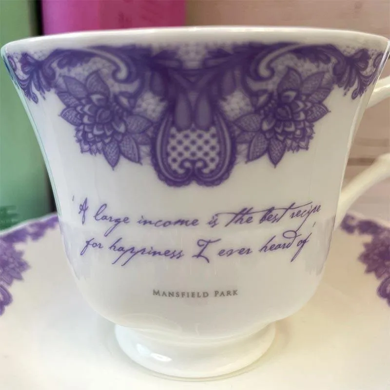 Jane Austen Mansfield Park Bone China Teacup And Saucer
