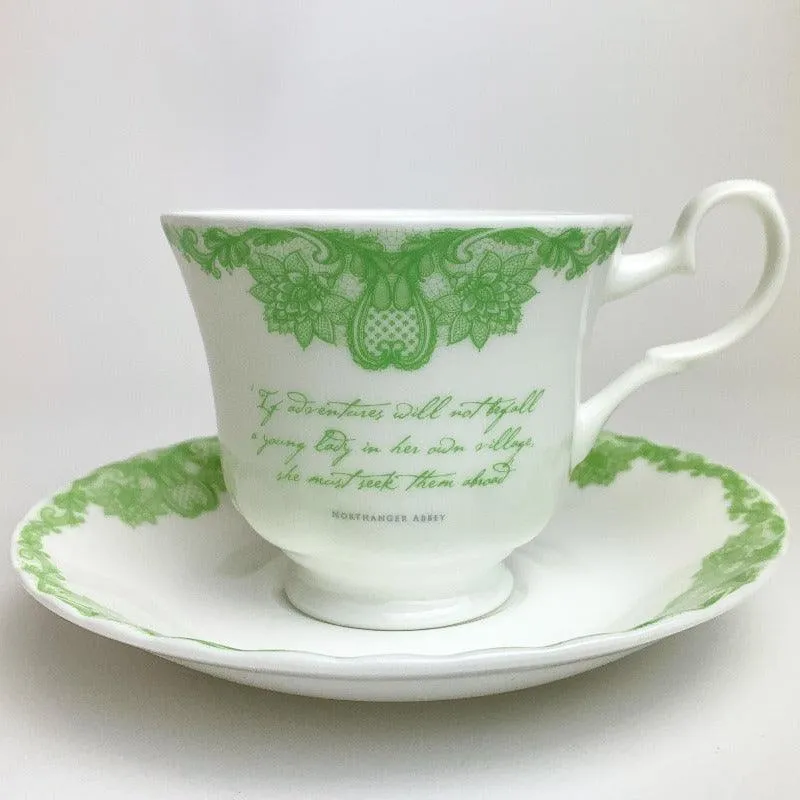Jane Austen Northanger Abbey Bone China Teacup And Saucer