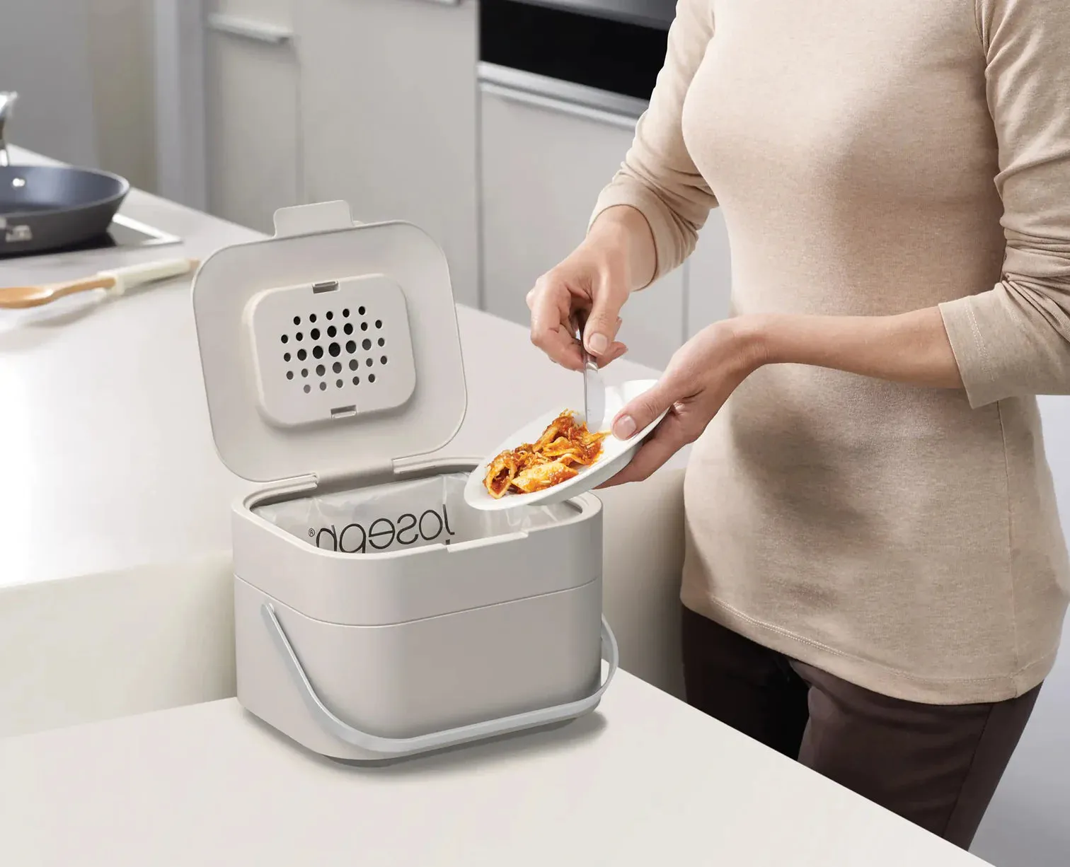 Joseph Joseph, Stack 4L Food Waste Caddy, Stone