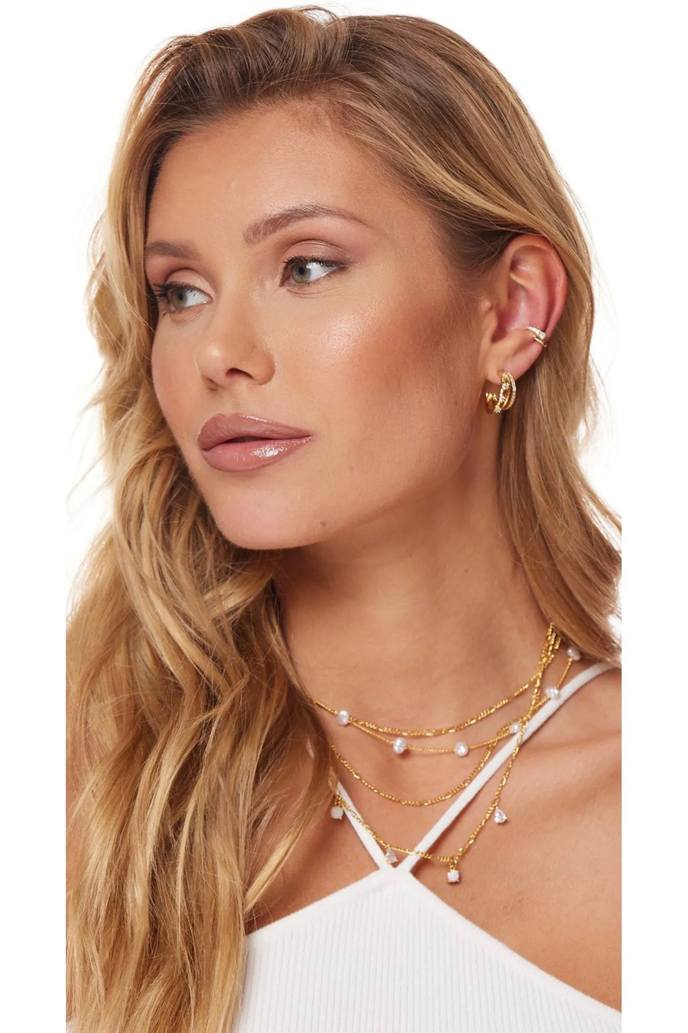 Kinsey Designs Hattie Pearl 16k Gold Plated Brass Cubic Zirconia