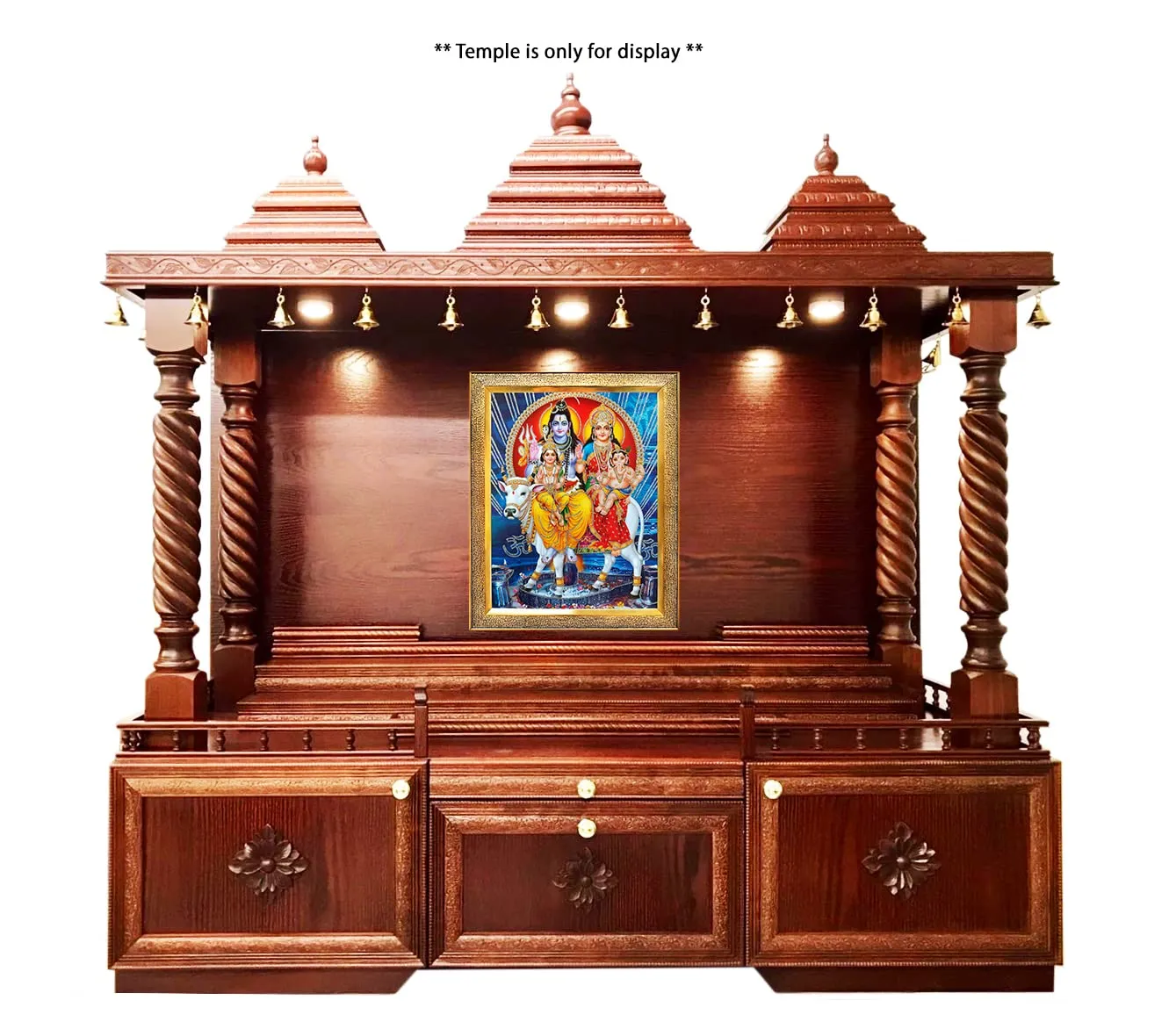 Koshtak Shiva Parvati with Ganesh kartikeya ji/Shiv parivar sitting on nandi maharaj Photo Frame with Unbreakable Glass for Wall Hanging/Gift/Temple/puja Room/Home Decor and Worship