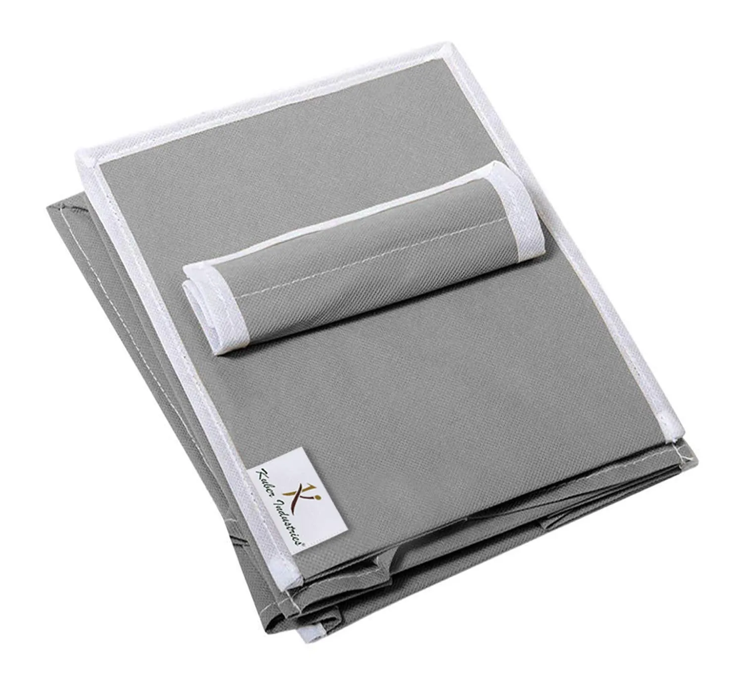 Kuber Industries Non Woven Hanging 4 Shelves Foldable Wardrobe/Closet Cloth Organizer (Grey)-KUBMART15320 (Glossy,Fabric)
