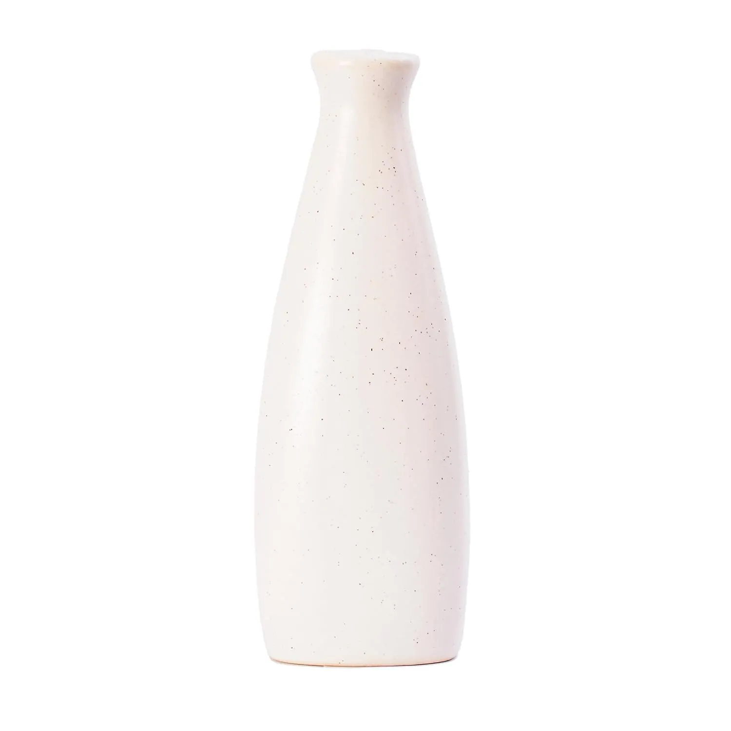 LABEL CRAFT by R Ceramic Modern Decorative Bottle Vase for Home Decor | Kitchen | Office or Living Room | Bottle Shape Flower Vase Office Table Living Room Center Table Ceramic Pot (White)