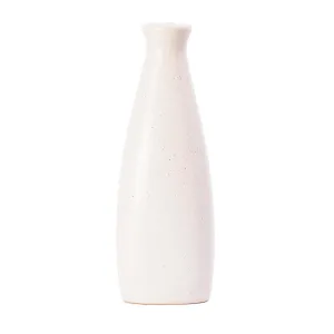 LABEL CRAFT by R Ceramic Modern Decorative Bottle Vase for Home Decor | Kitchen | Office or Living Room | Bottle Shape Flower Vase Office Table Living Room Center Table Ceramic Pot (White)