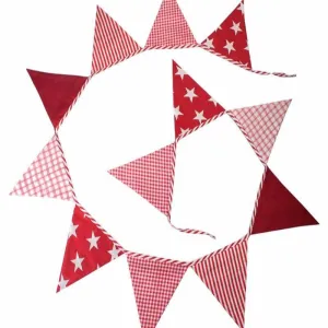 Lachlan Cotton Bunting Flags in Red