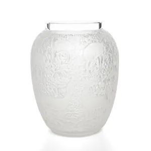 LALIQUE Biches Vase 1082  Clear Frosted