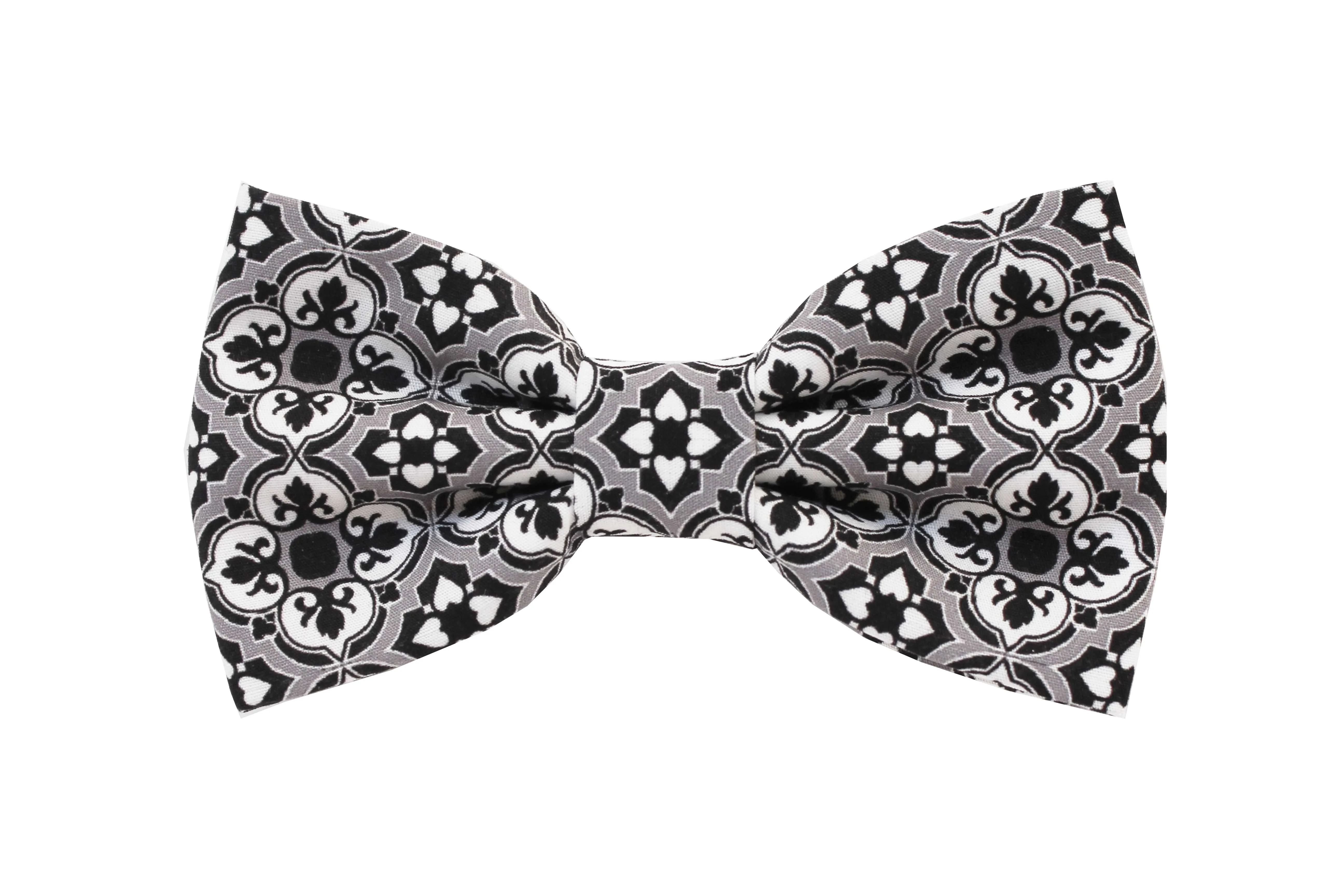 Limited Edition Black and White Majolica Papillon Bow Tie