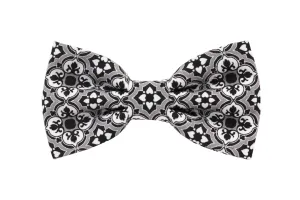 Limited Edition Black and White Majolica Papillon Bow Tie