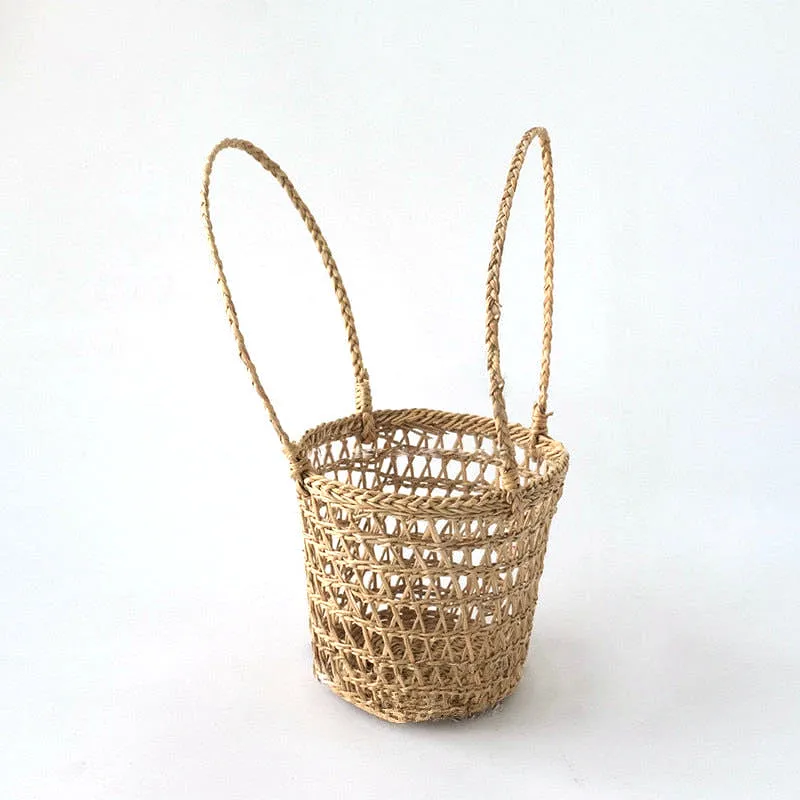 Modern Straw Portable Basket